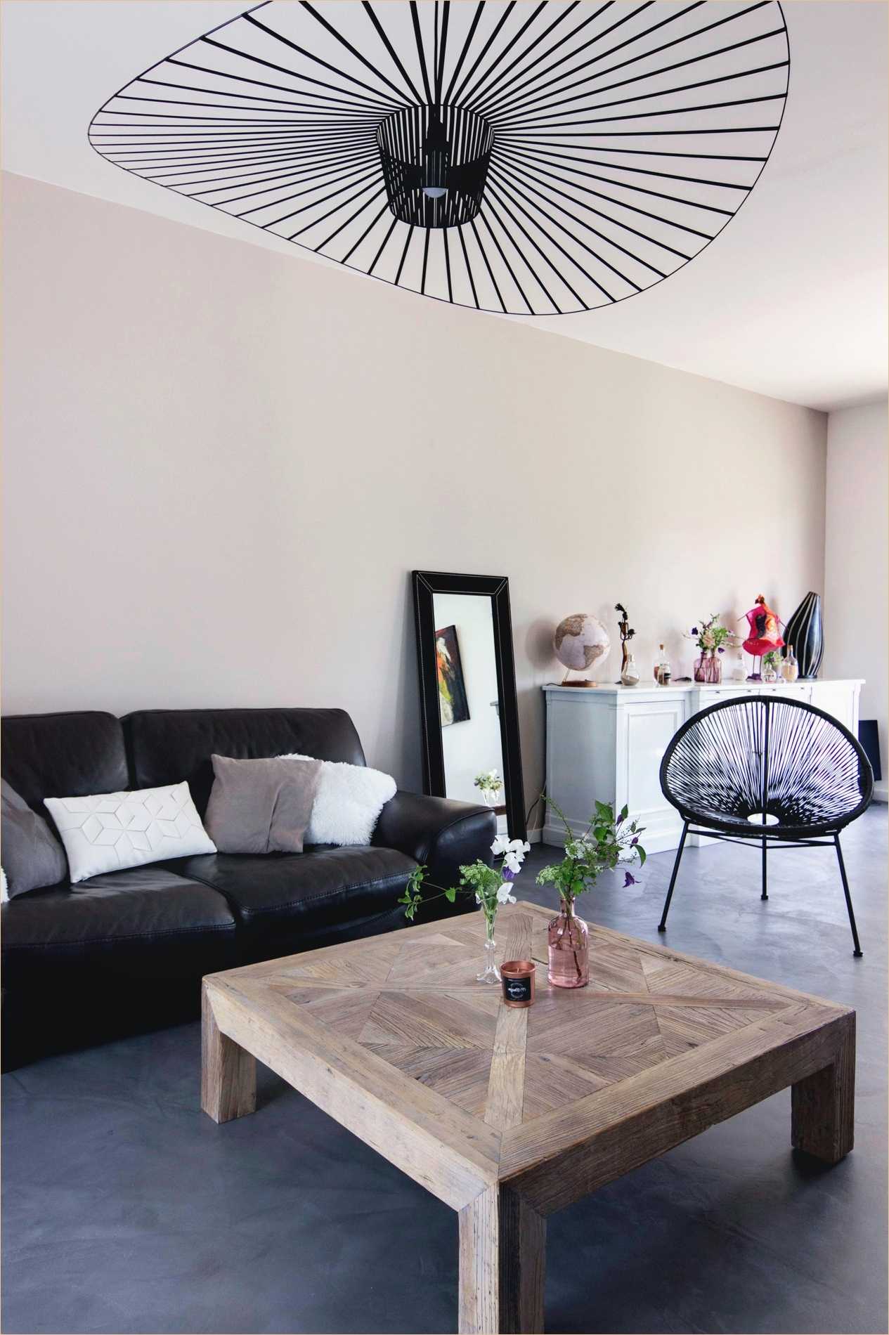 Decoration salon moderne beige et noir