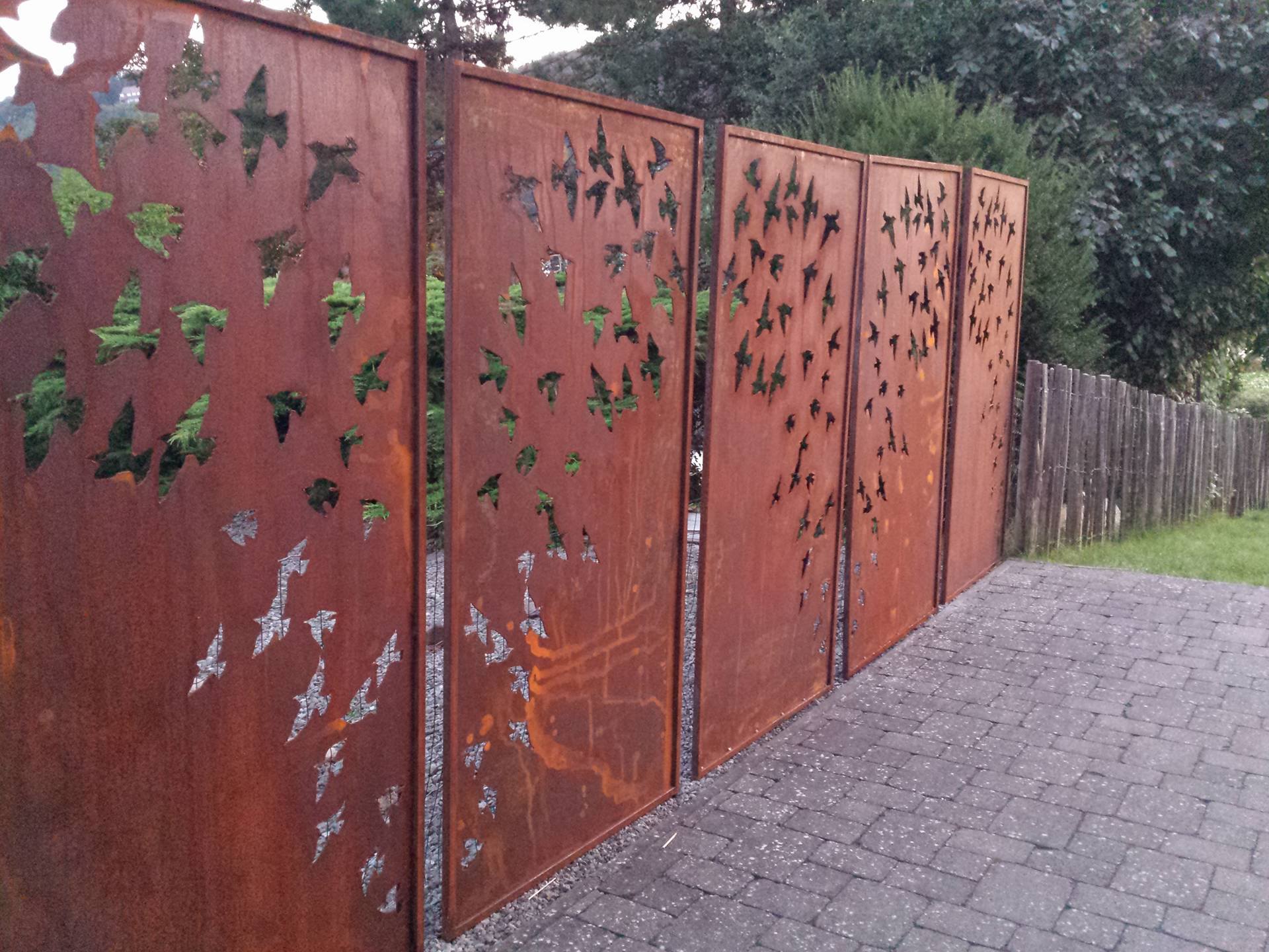 Décoration de jardin en acier corten