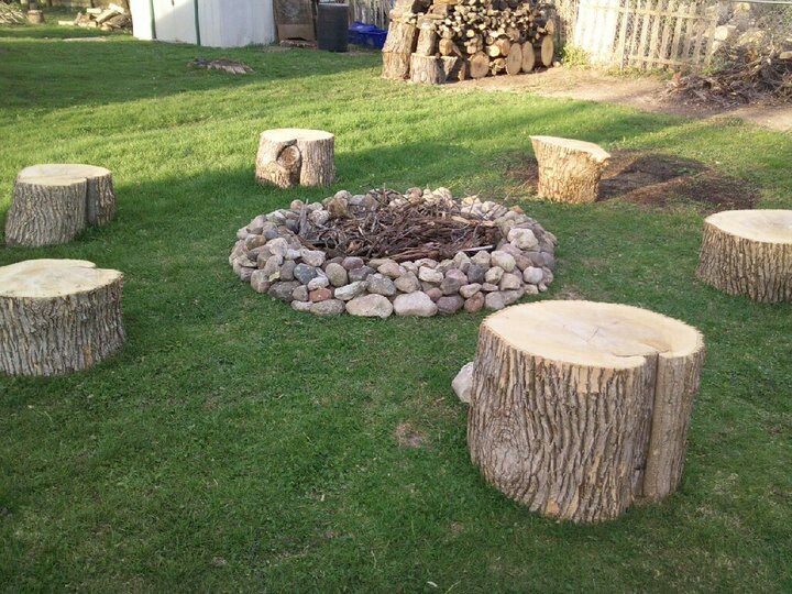 Decoration tronc arbre jardin