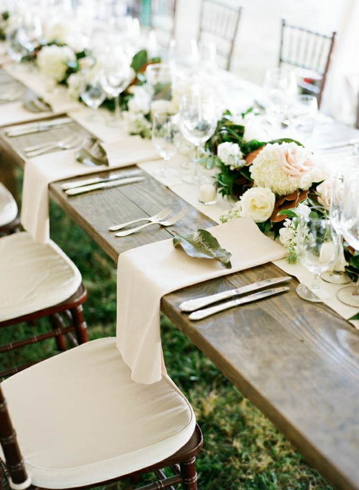 Decoration table mariage jardin