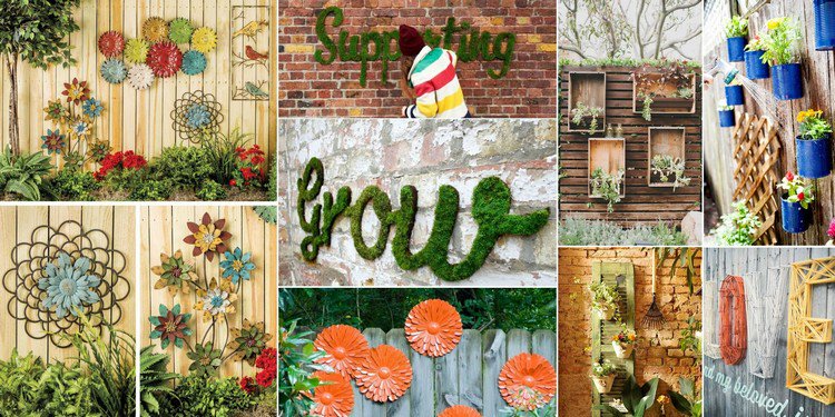 Decoration mur exterieur jardin en bois