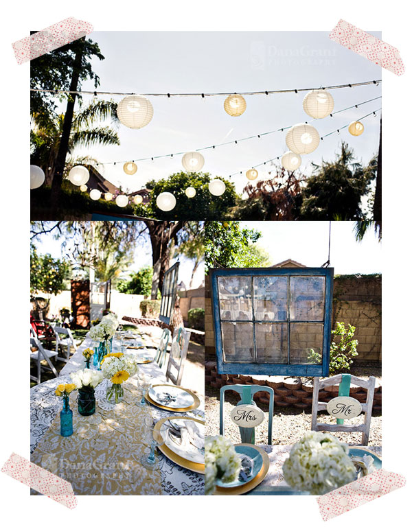 Decoration jardin mariage vintage