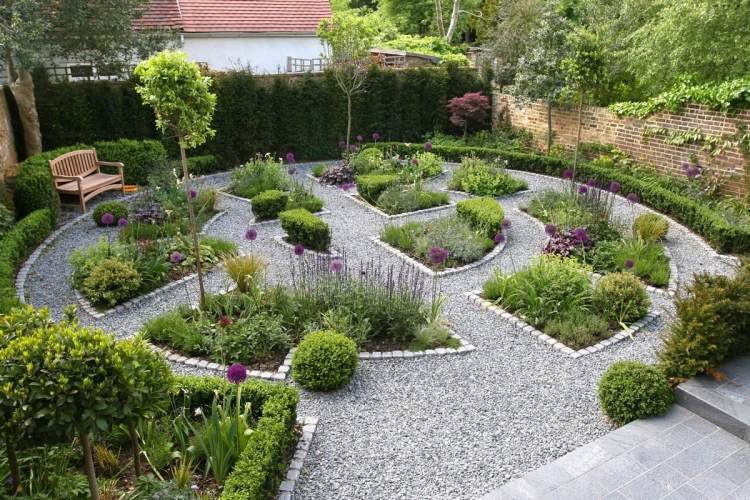 Jardin decoration gravier