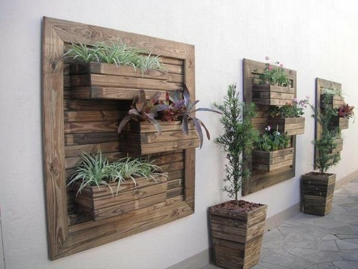 Decoration mur bois jardin