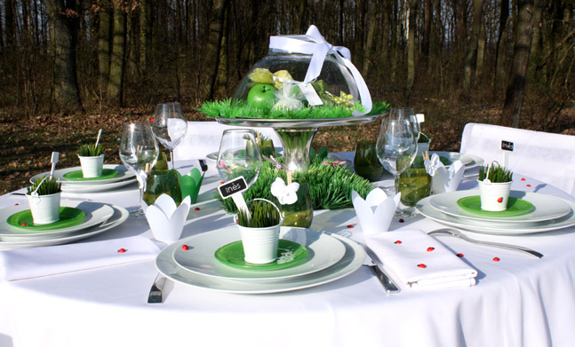 Décoration table thème jardin