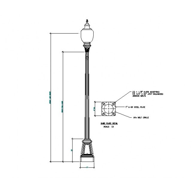 Lampadaire dwg