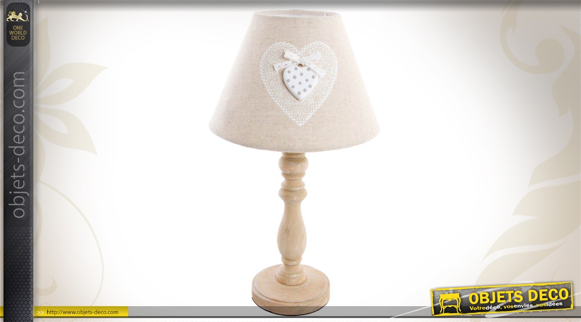 Lampe de chevet en bois romantique
