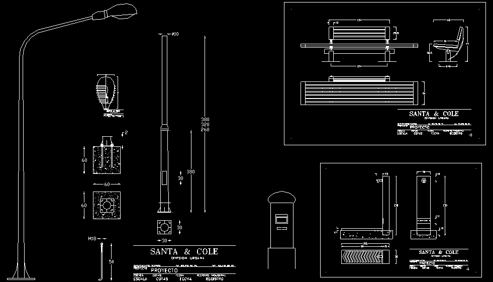 Lampadaire bloc autocad