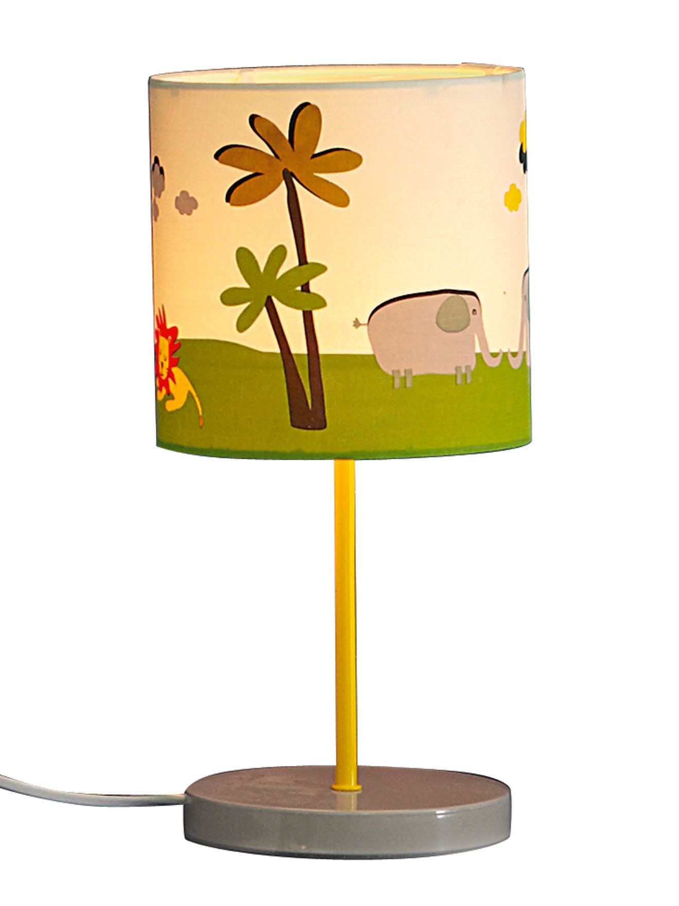 Lampe De Chevet Enfant Baby Jungle - Animaux (tigre, Lion) - Bleu - Ampoule E14 Non Incluse