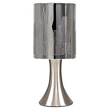 Lampe électrique de chevet en métal chromé
