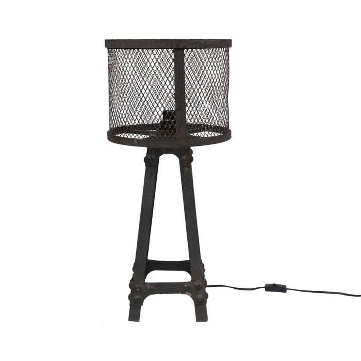 Lampe de chevet metal noir