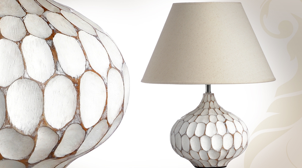 Pied de lampe design bois