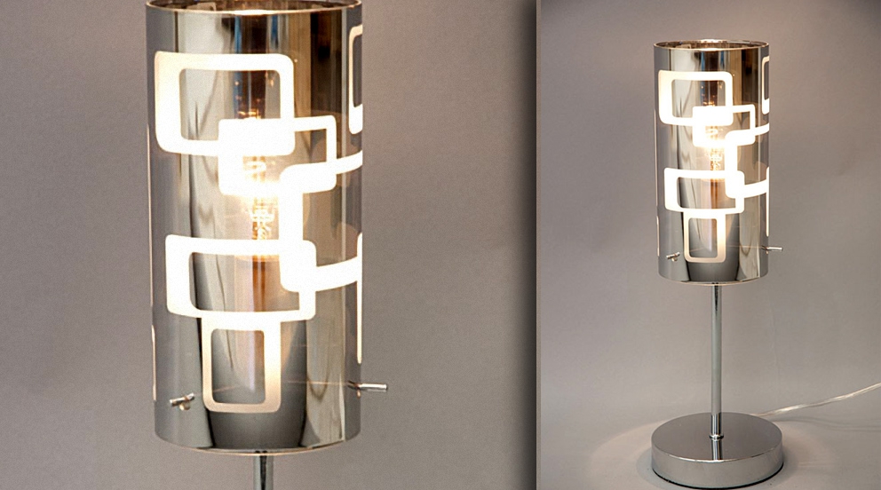 Lampe à Poser Design - Métal Chromé, Culot E27 - Neuve