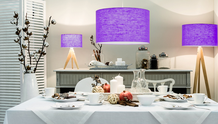 Abat jour lampe de chevet violet