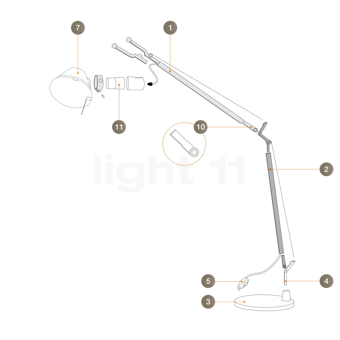 Piece detachee lampadaire halogene