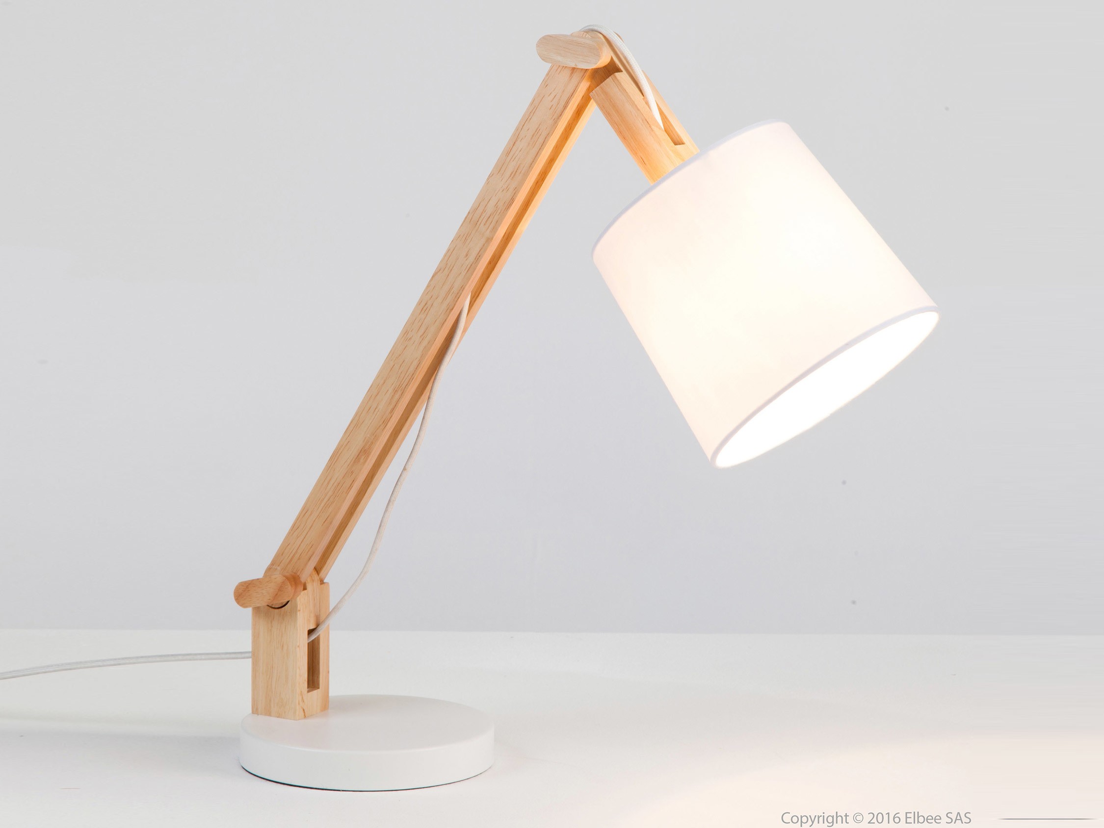 Lampe de chevet blanche bois