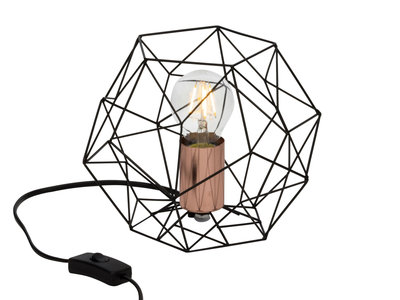 Lampe de chevet noir metal