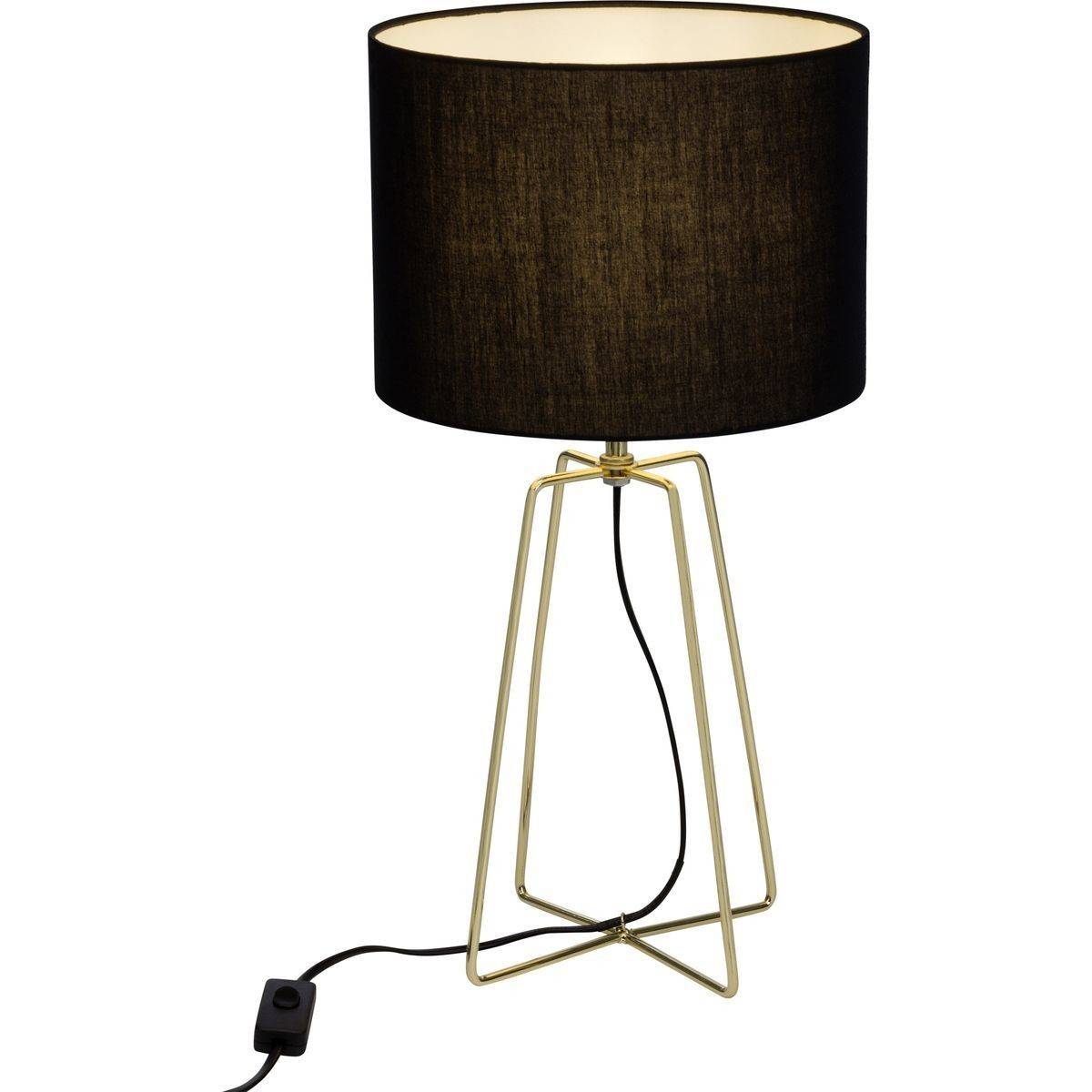 Lampe design noir et dorée