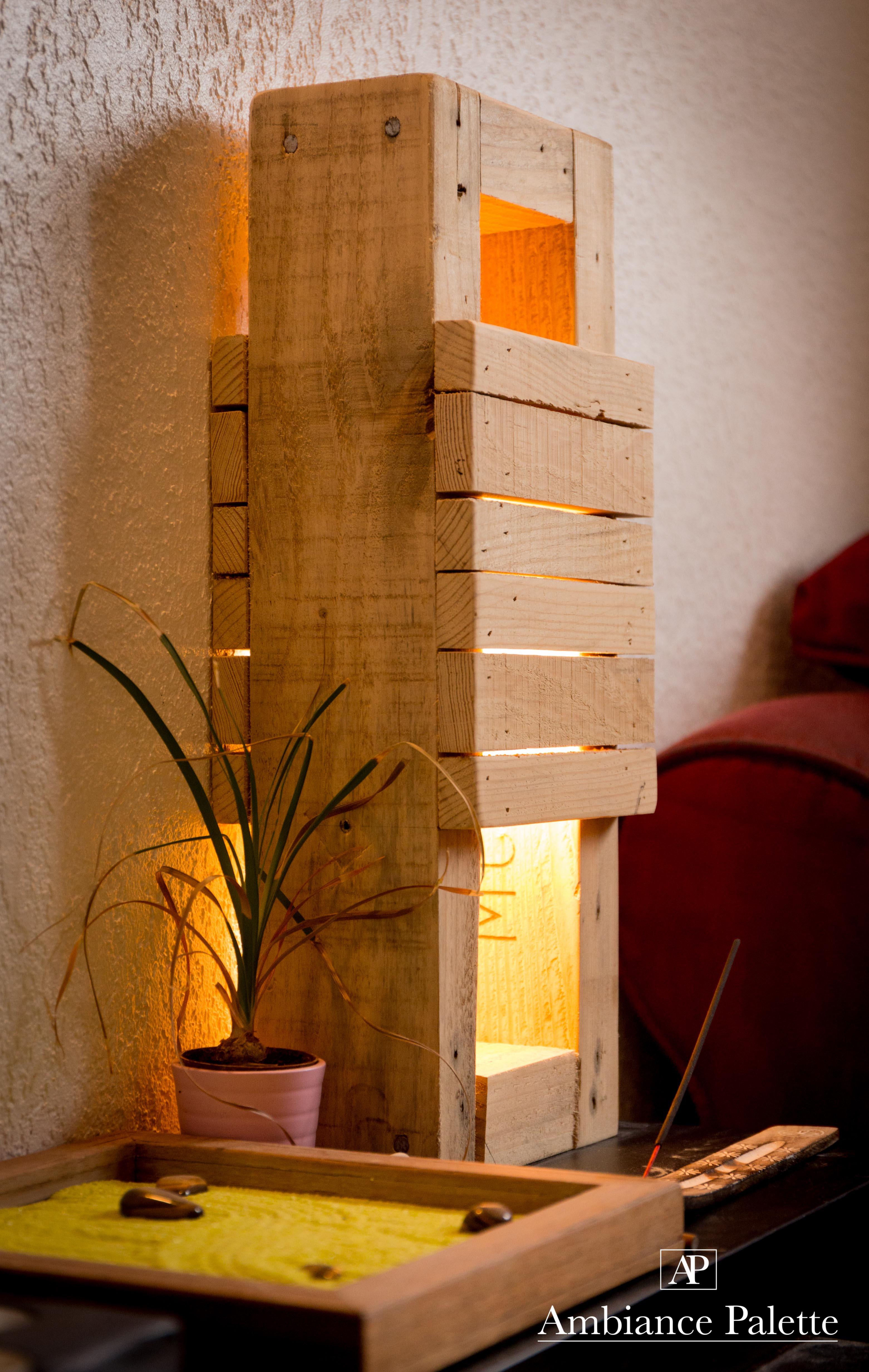Lampe ambiance design bois