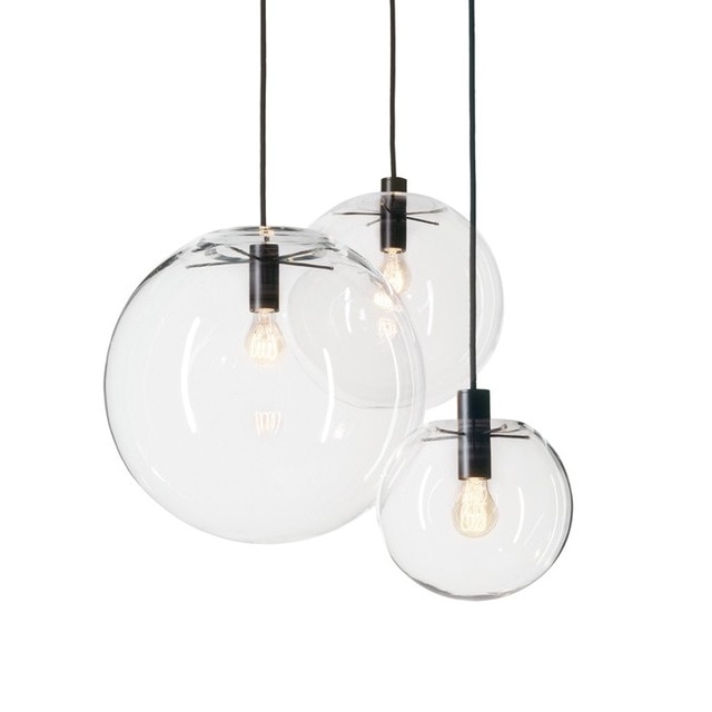 Lampadaire boule verre