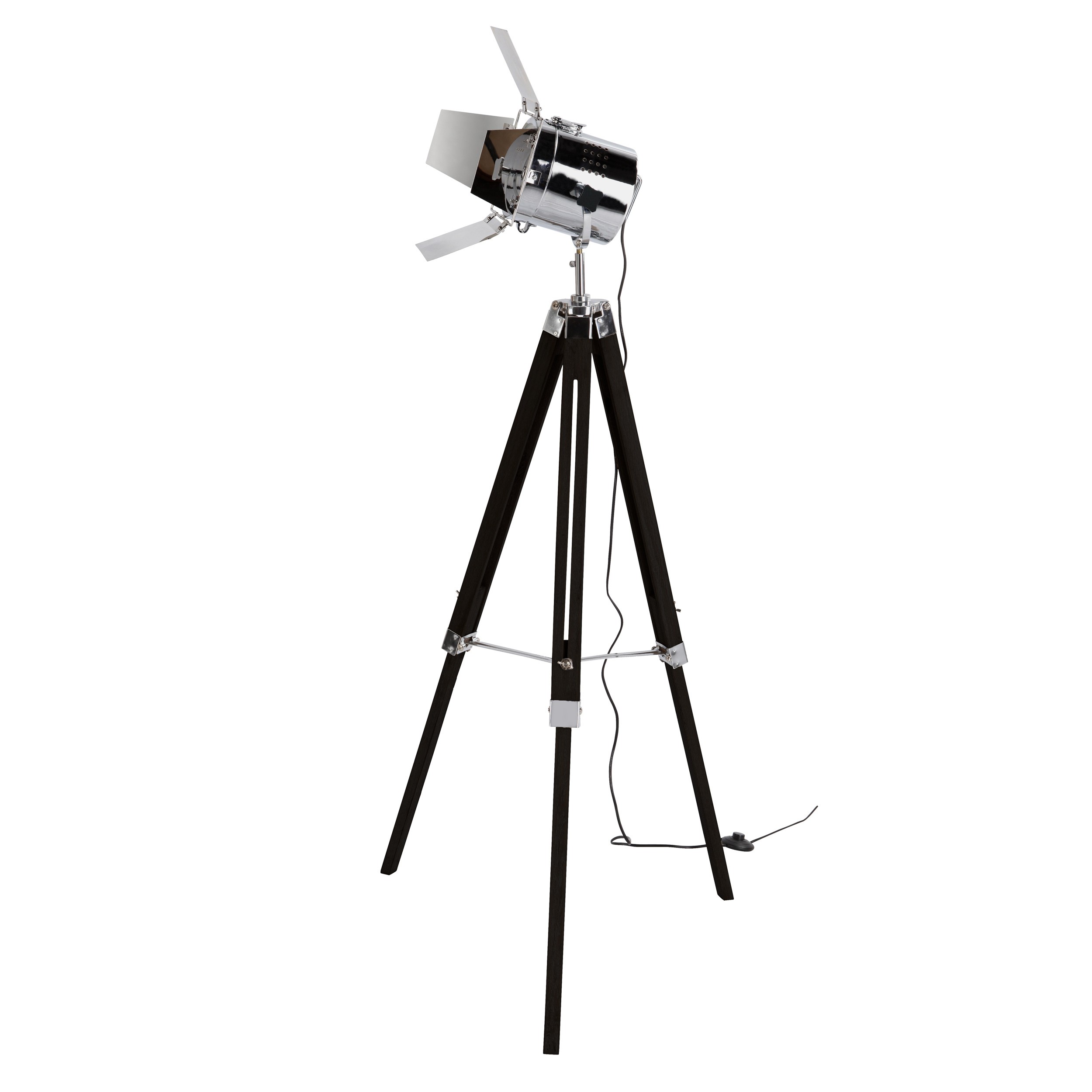 Lampadaire trepied metal noir