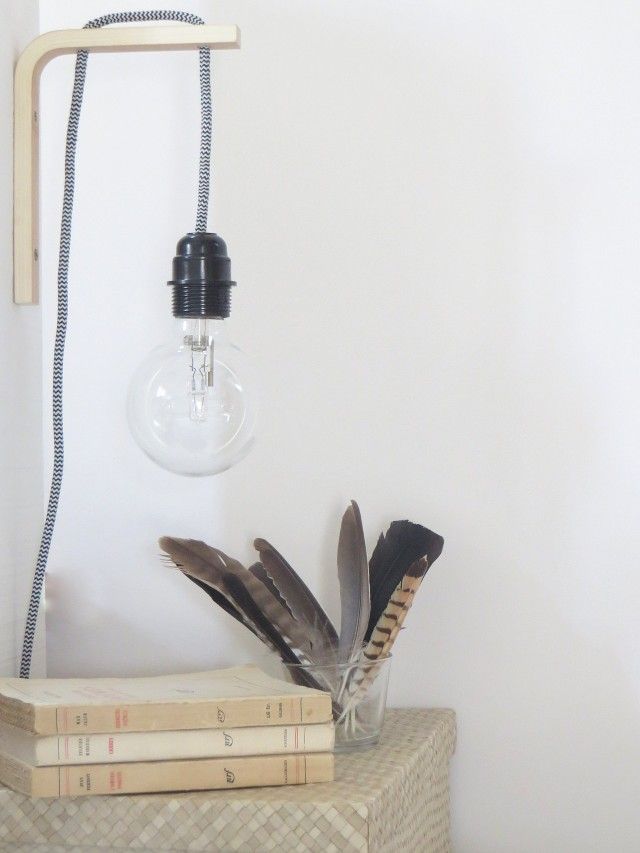 Lampe de chevet fil suspendu