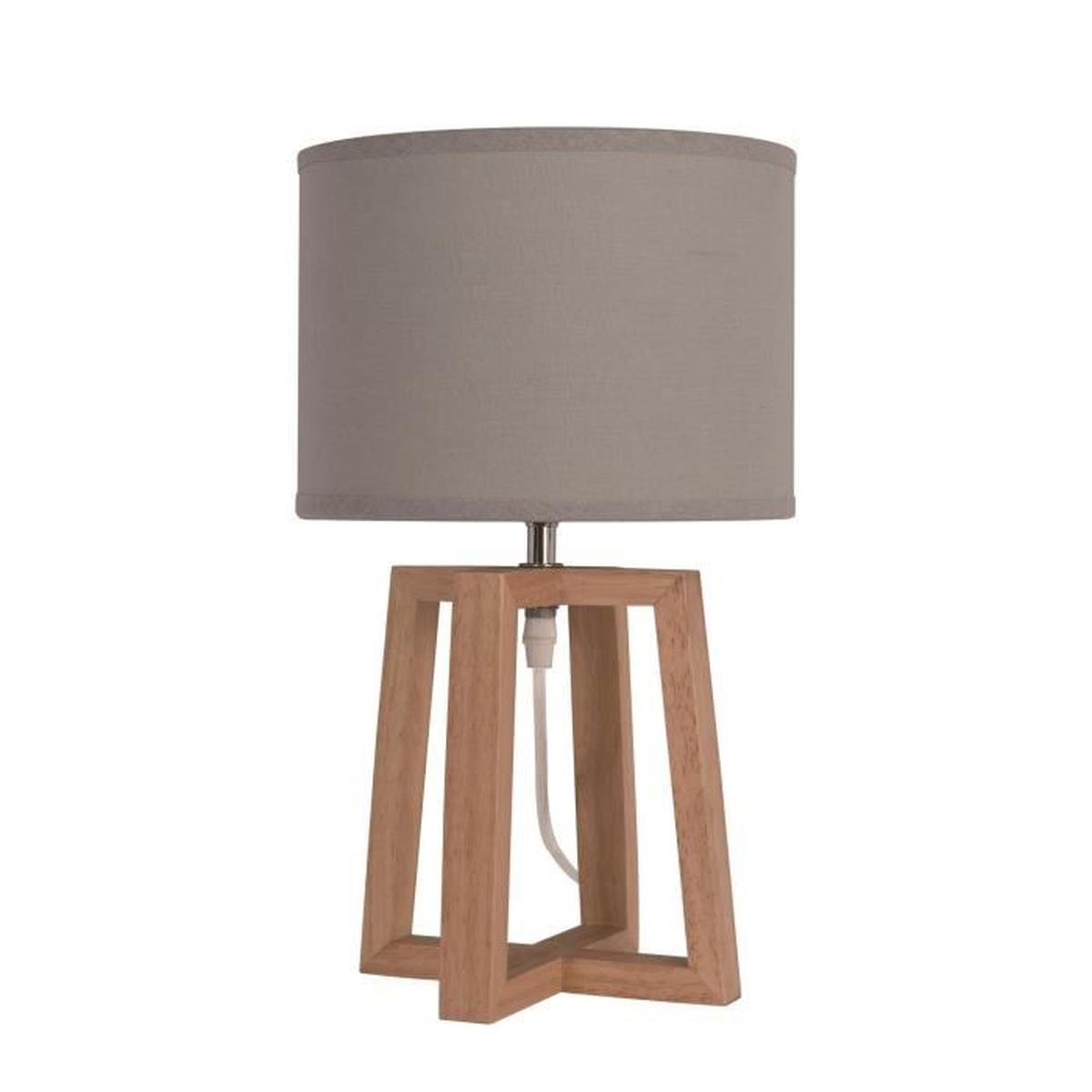 Lampe de chevet bois et coton