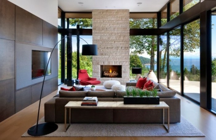 Lampadaire en arc salon