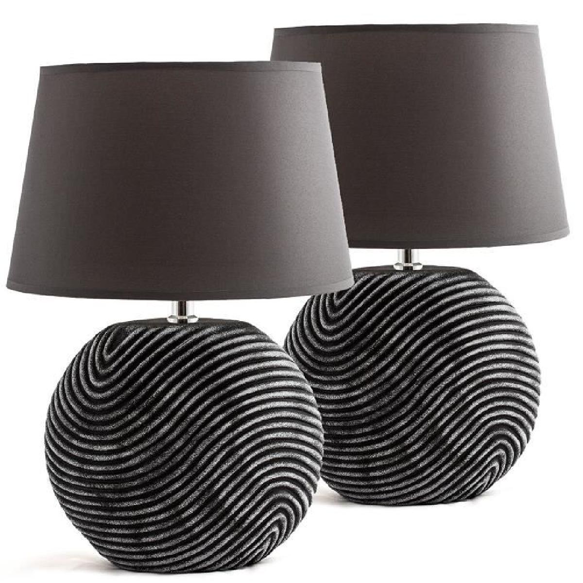 Lampe de chevet noir et argent