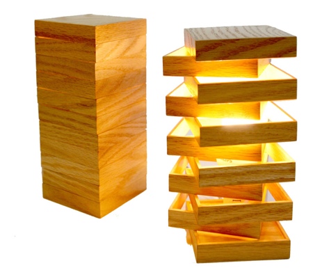 Lampe de chevet bois design