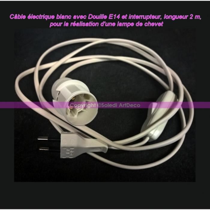 Cordon electrique pour lampe de chevet