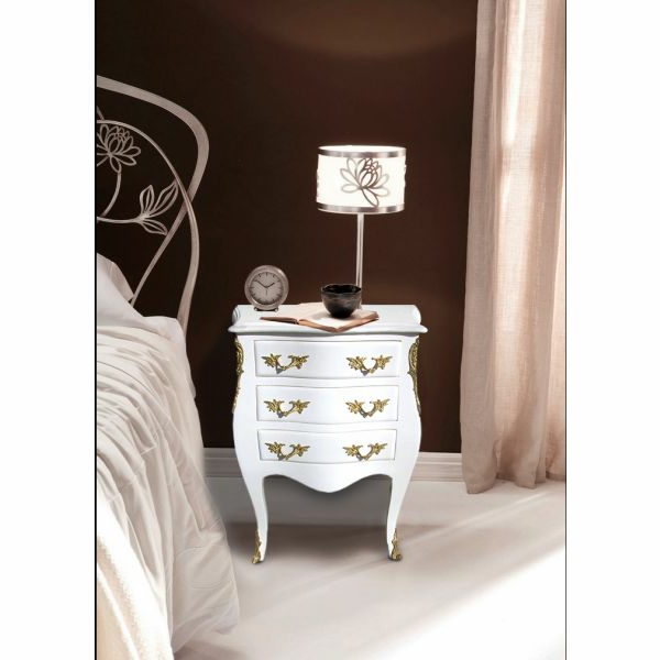 Lampe de chevet baroque blanc