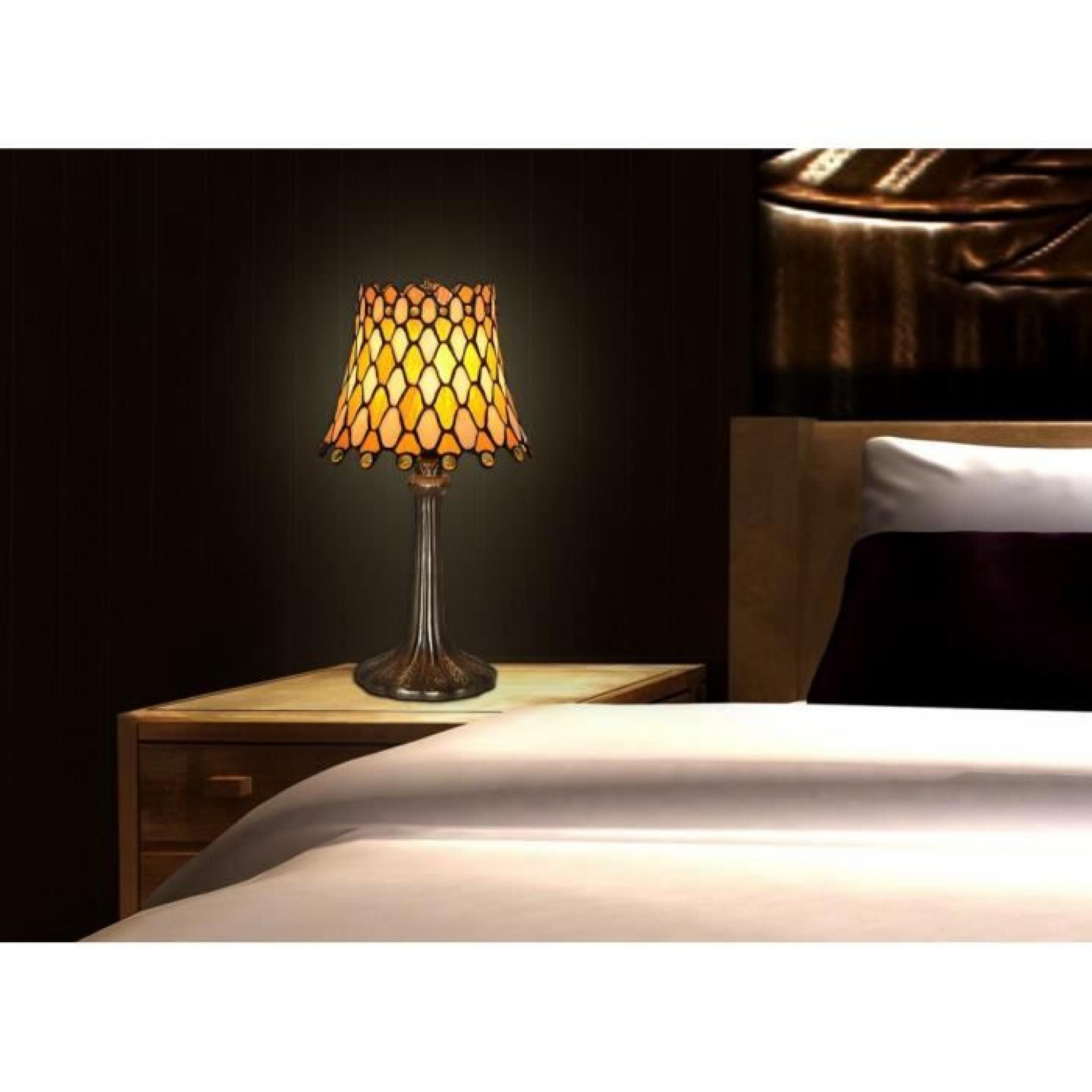 Lampe de chevet avec abat jour en verre