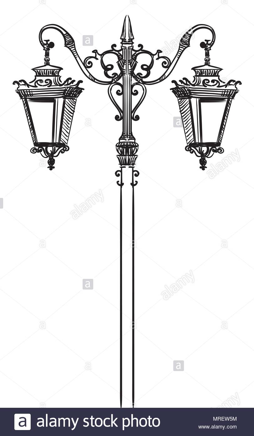 Lampadaire rue dessin