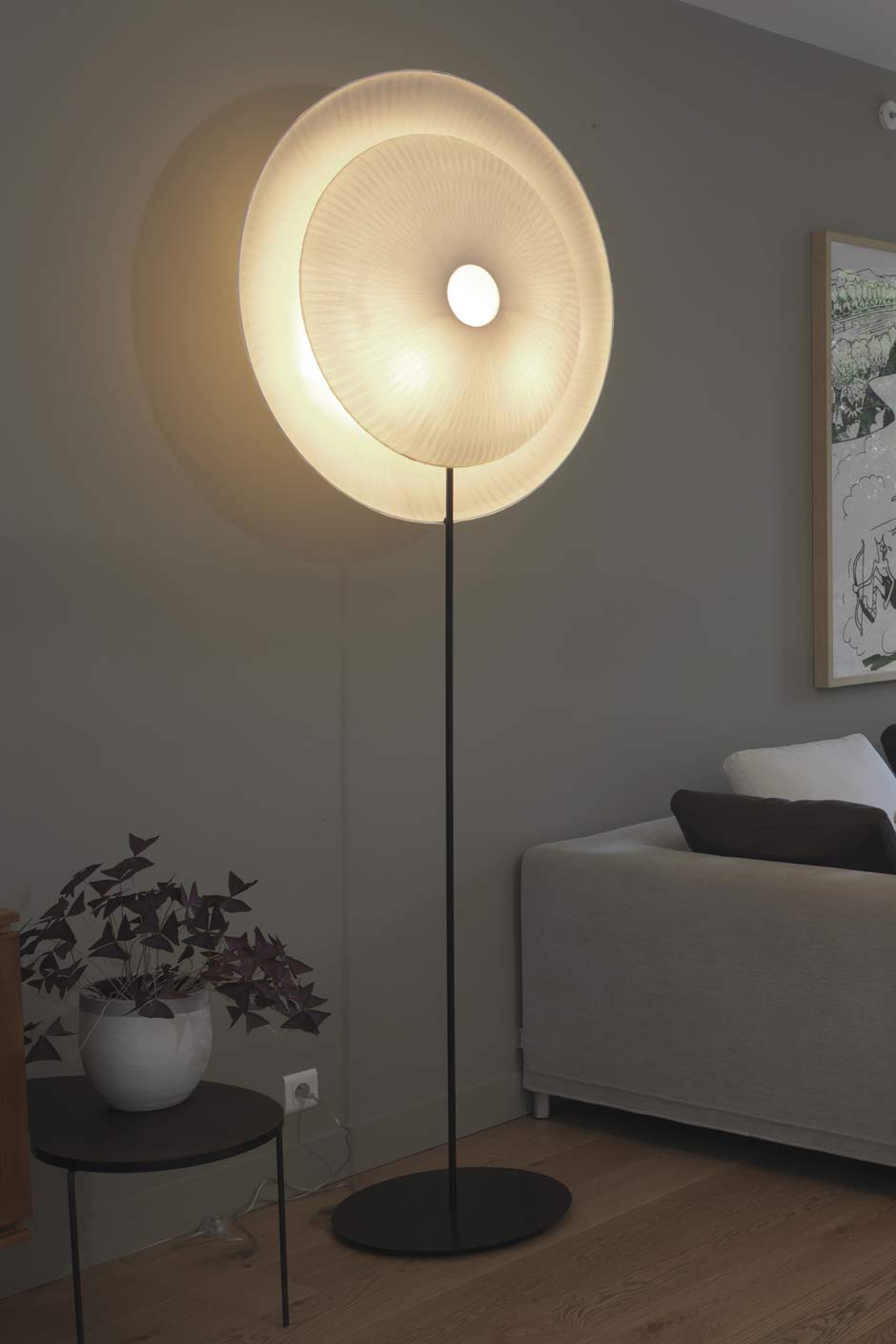 Lampadaire en papier japonais