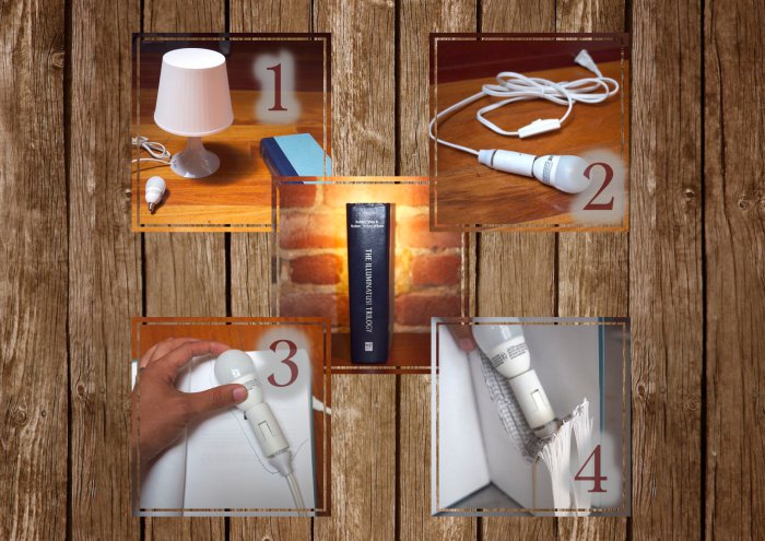 Fabriquer une lampe de chevet avec des livres