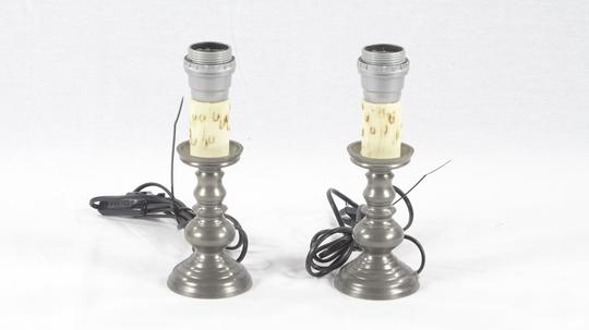 Lampe de chevet en étain