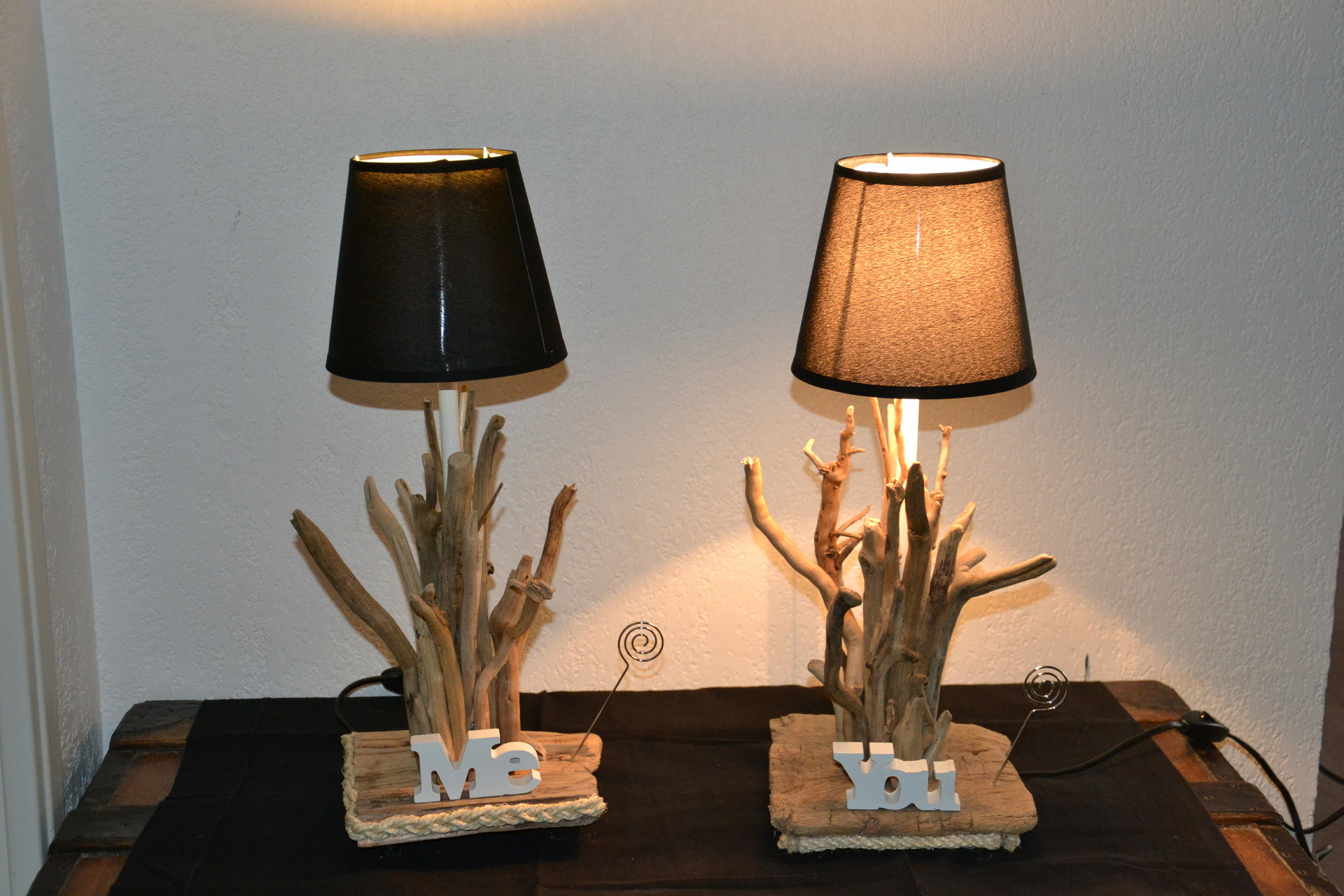 Lampe de chevet avec bouteille