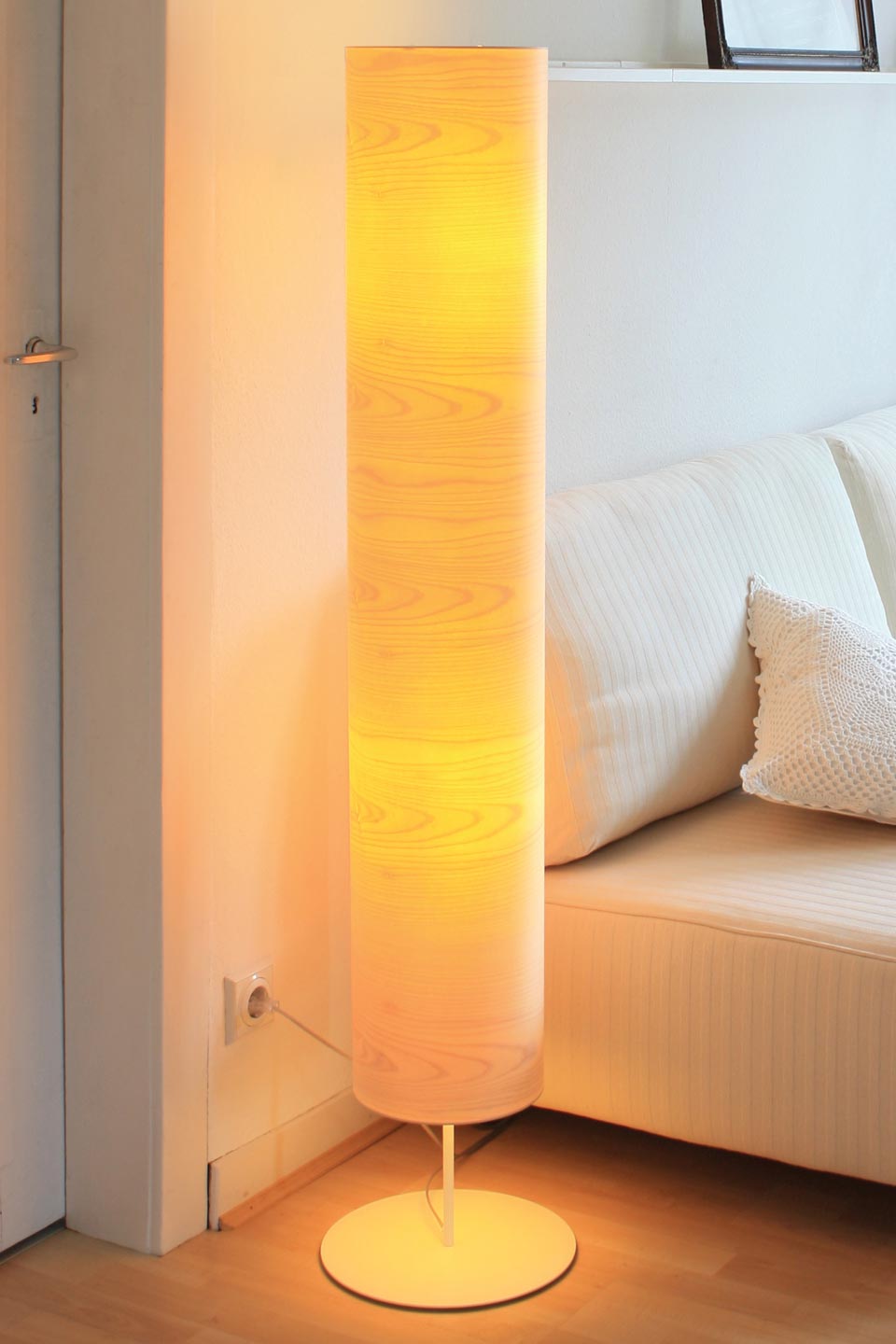Grand lampadaire bois