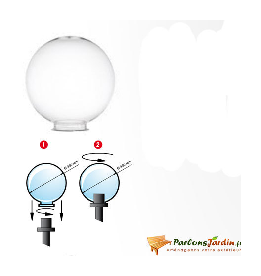 Globe plastique pour lampadaire exterieur
