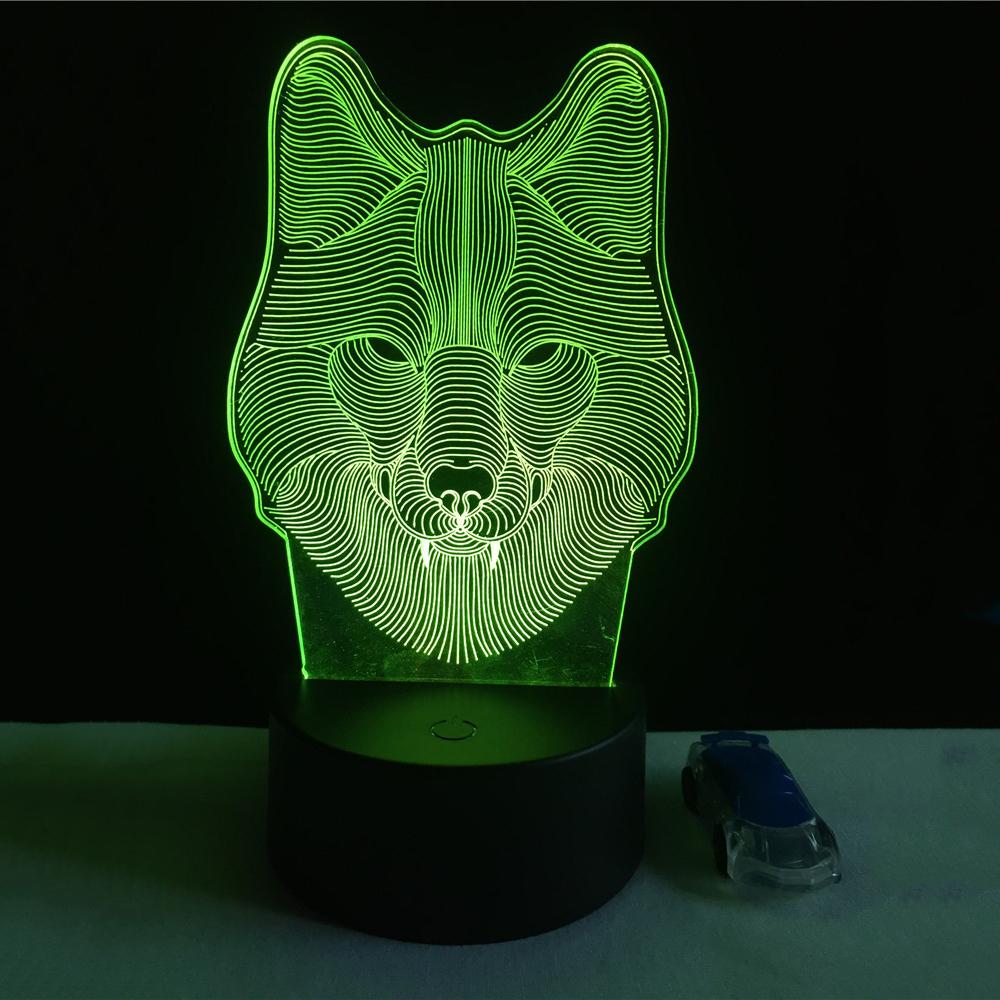 Lampe de chevet motif loup