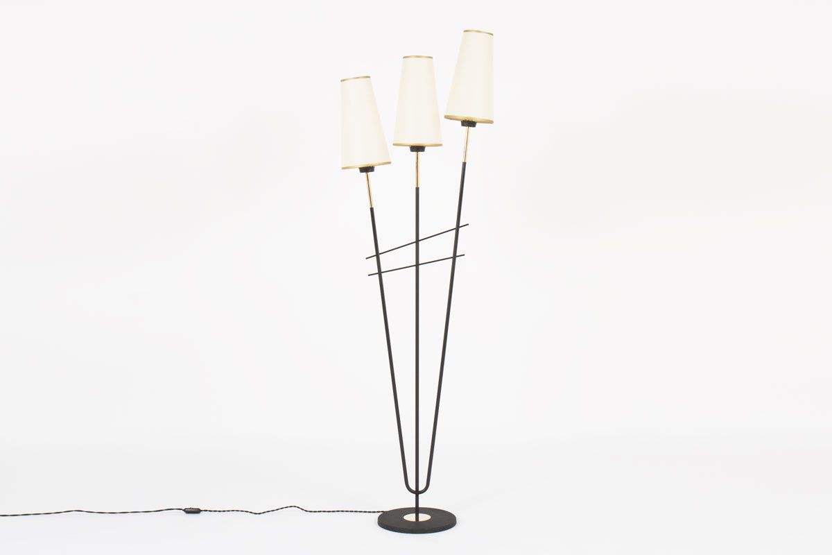Lampadaire 3 branches avec abat jour