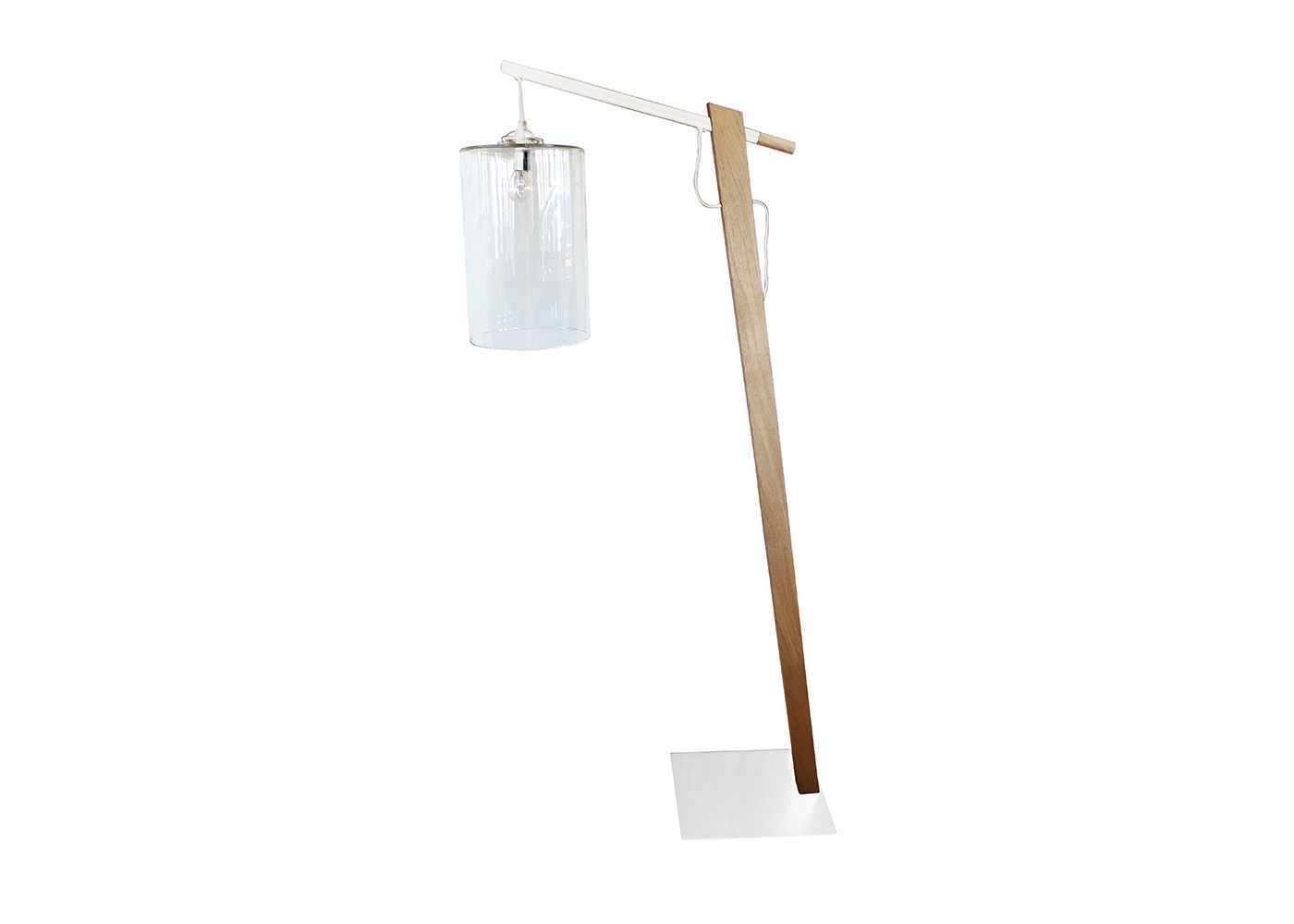 Lampe design bois et verre