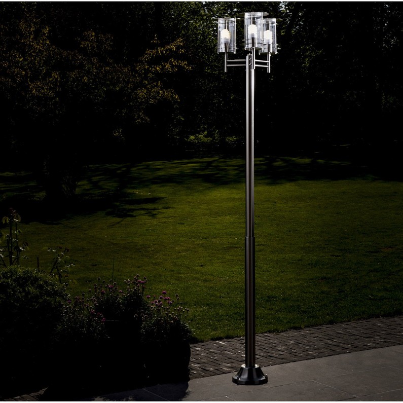 Lampadaire extérieur orlando e27 60 w, inox inspire