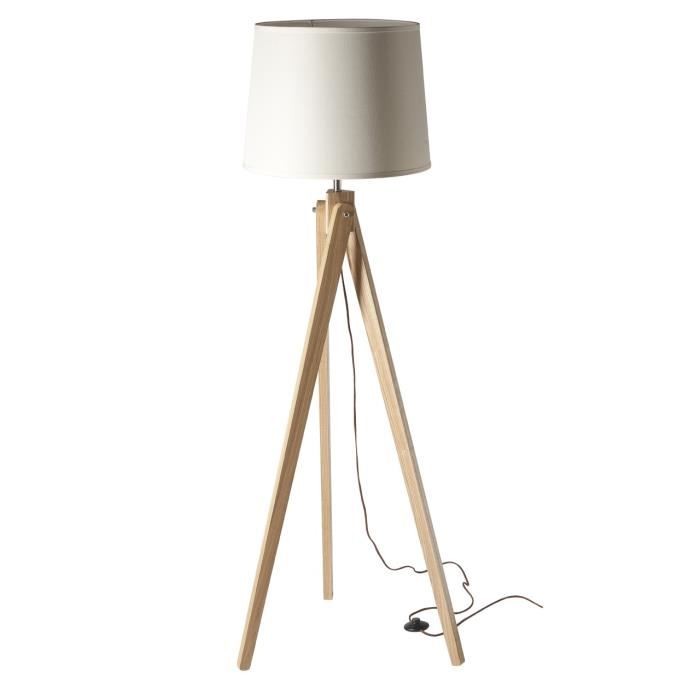 Lampadaire trepied bois cdiscount
