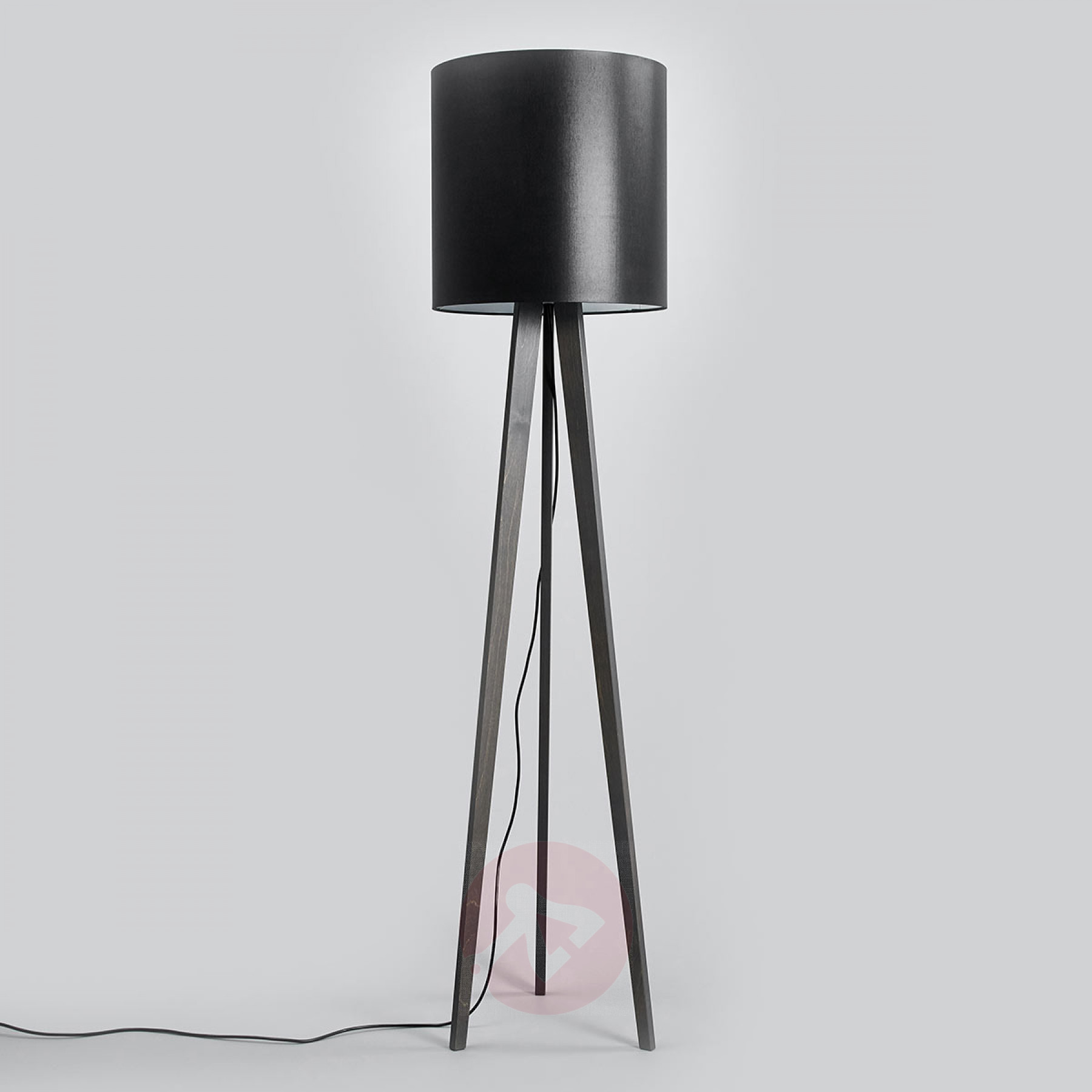 Lampadaire trépied gris