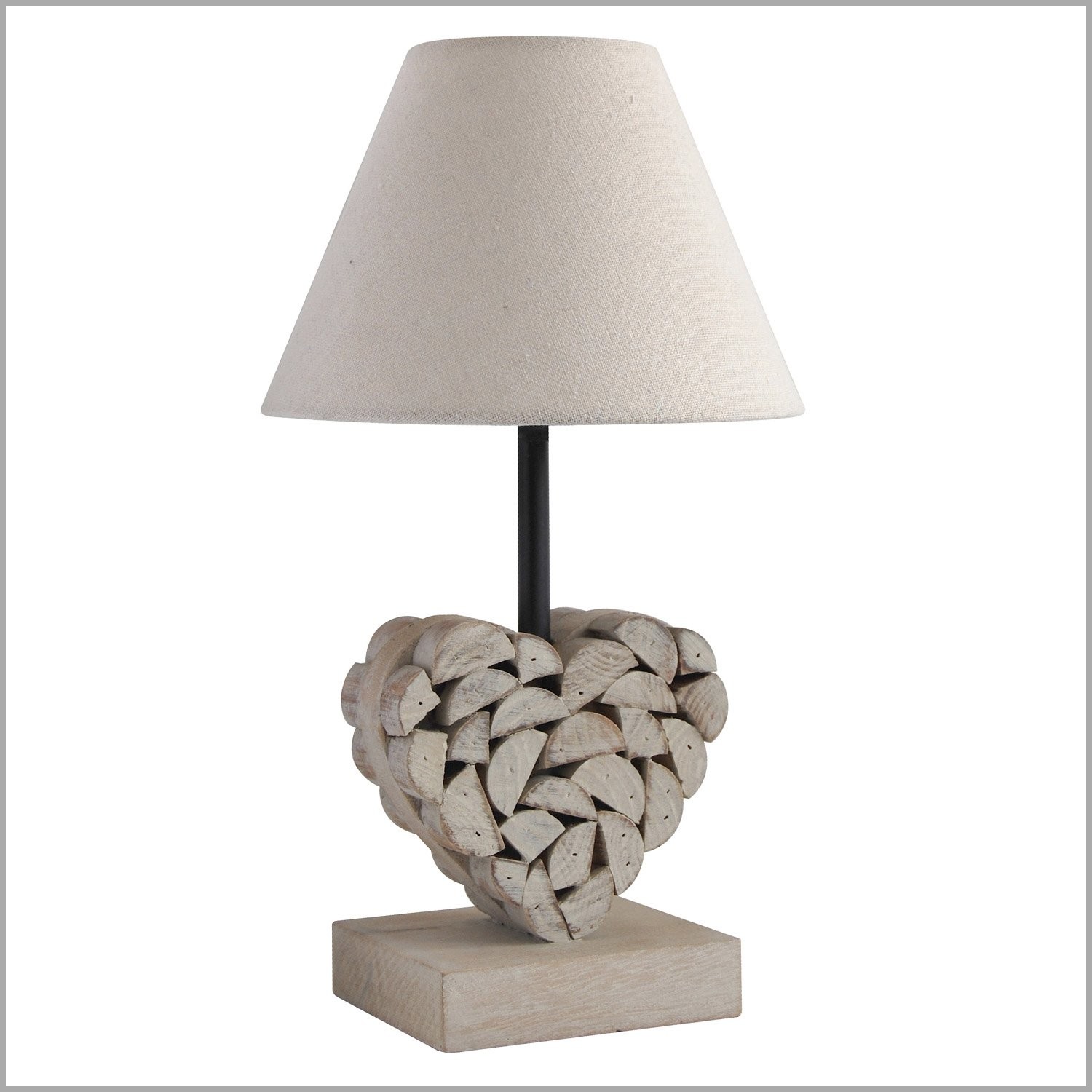 Lampe de chevet avec pied en bois