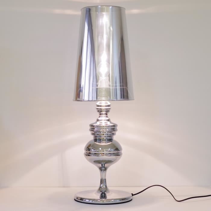 Lampe de chevet argenté design