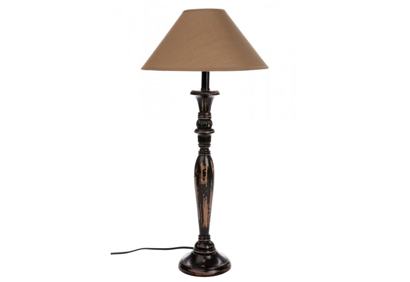 Lampe de chevet noir bois