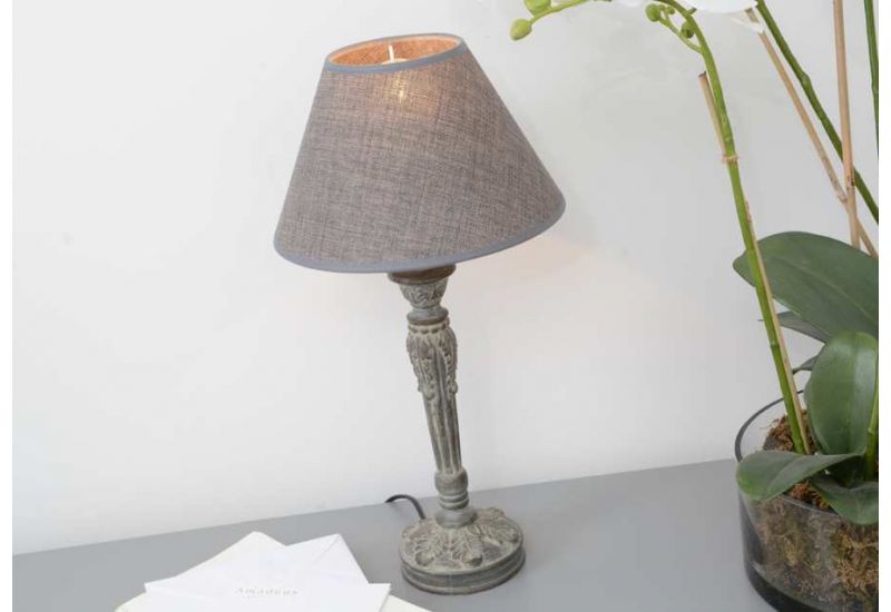 Lampe de chevet gris et taupe